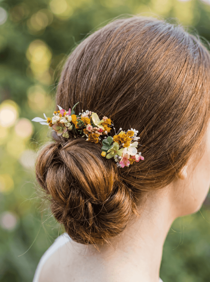 Meadow Flower Hair Pins: Bridal Wildflower Hair Accessories – handmade floral hair accessory by magaela