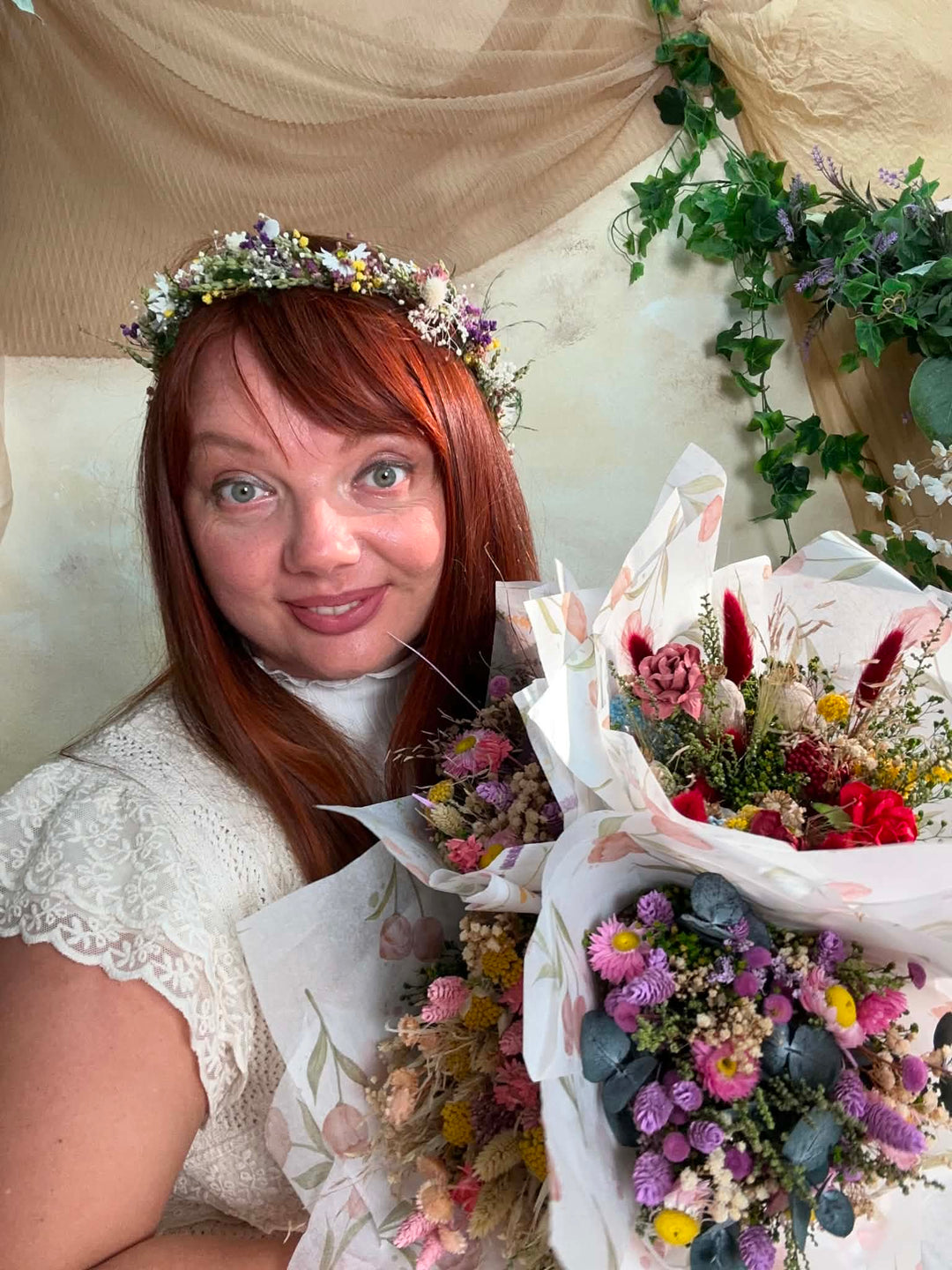 Mini Flower Bouquet: Handmade Gift for Teacher – handmade floral hair accessory by magaela