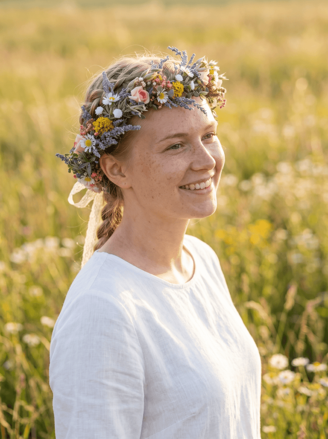 Midsommar Flower Wreath: Summer Solstice Bridal Hair Crown – handmade floral hair accessory by magaela