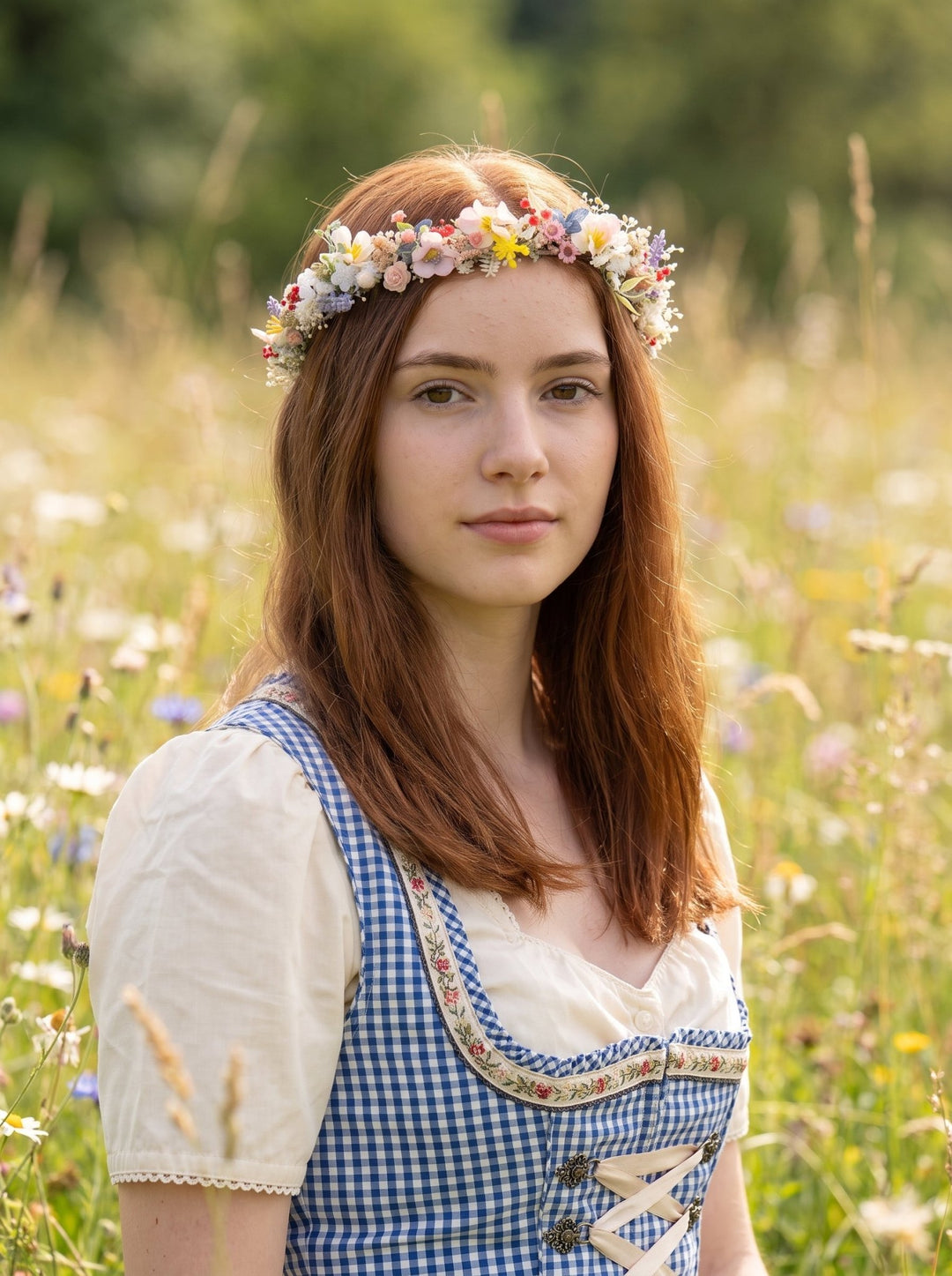 Wildflower Colorful Crown – Dirndl Hair Accessory for Oktoberfest – handmade floral hair accessory by magaela