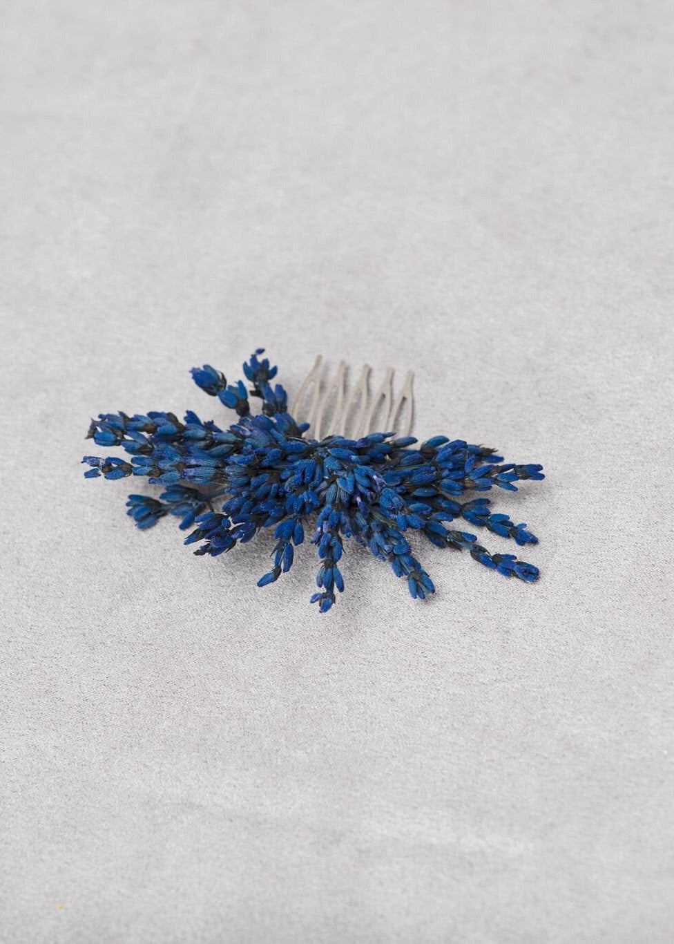 Navy Blue Lavender Flower Comb: Bridal Hair Piece – handmade floral hair accessory by magaela