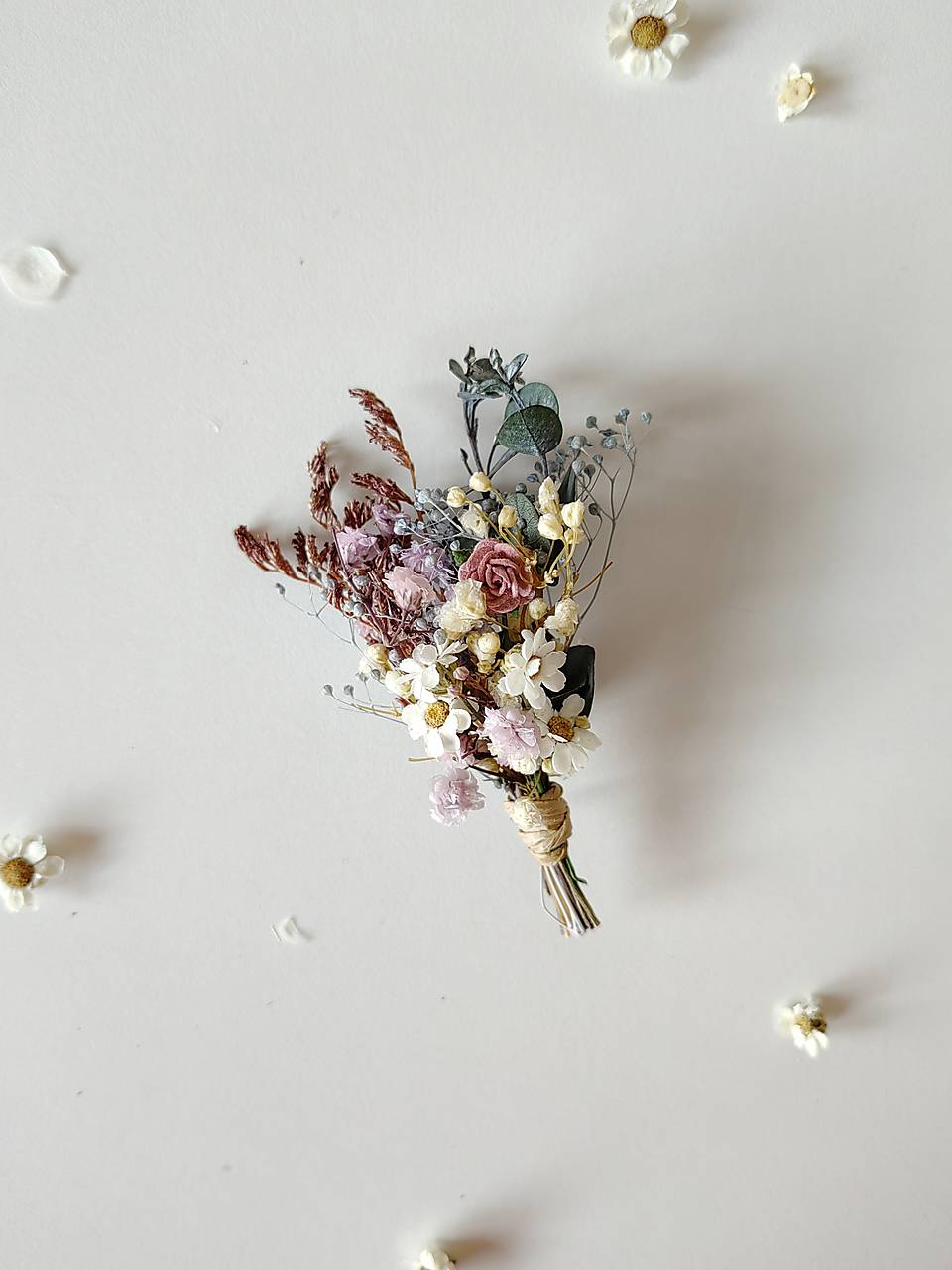Pink Purple Flower Bridal Hair Comb and Boutonniere Set – handmade floral hair accessory by magaela