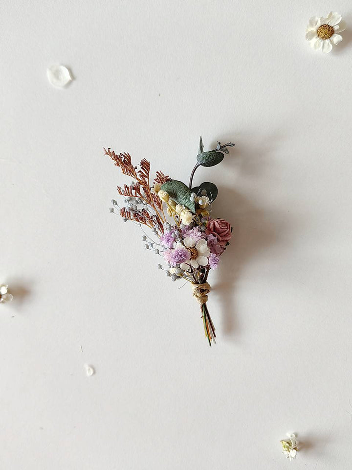 Romantic Meadow Hair Comb and Boutonniere in Wildflowers Style – handmade floral hair accessory by magaela