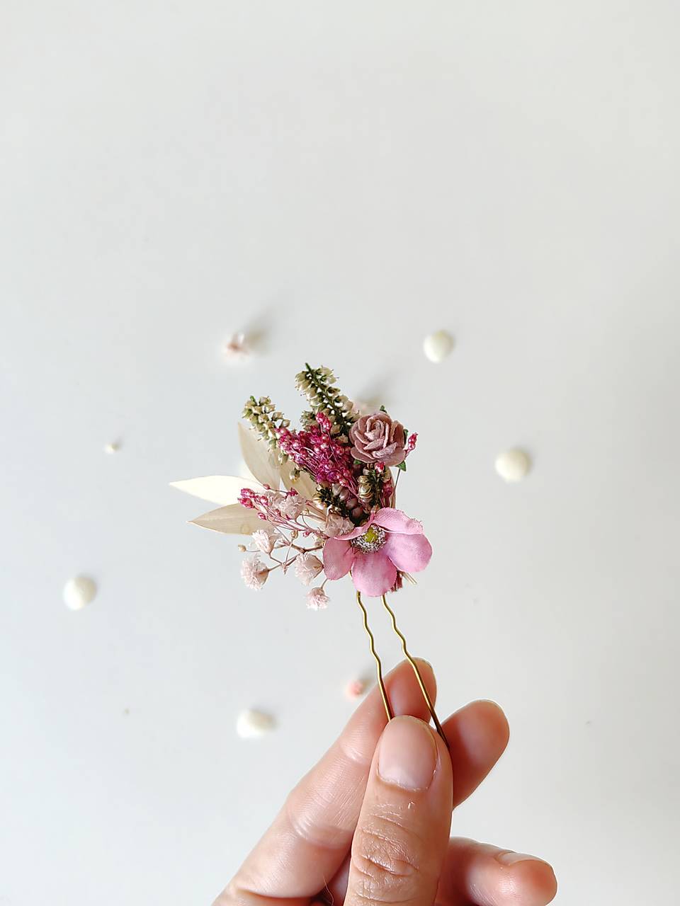 Pastel Flower Hair Pins: Boho Wedding Hair Accessories – handmade floral hair accessory by magaela