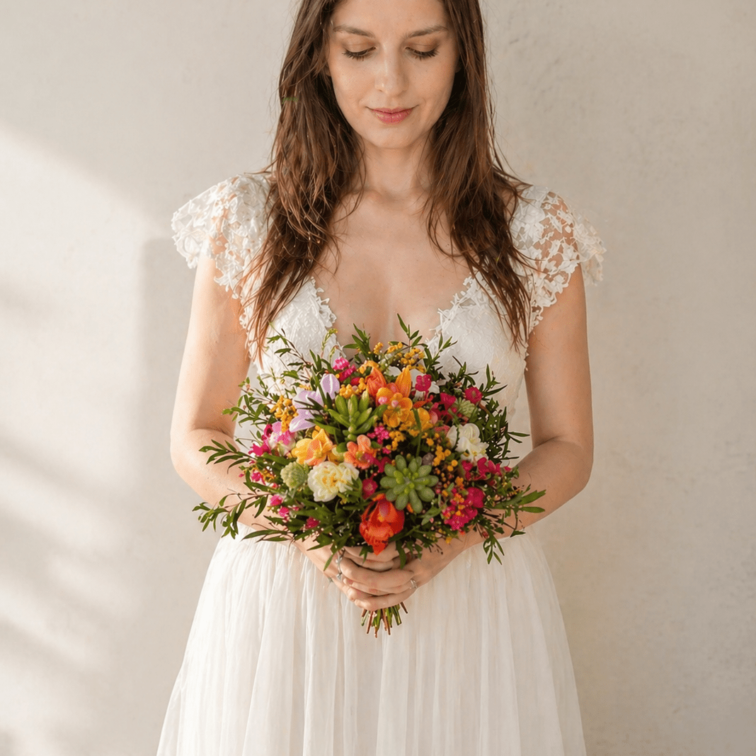 Tropical Bridal Bouquet: Aloha Hawaii Style, Summer Beach Wedding – handmade floral hair accessory by magaela