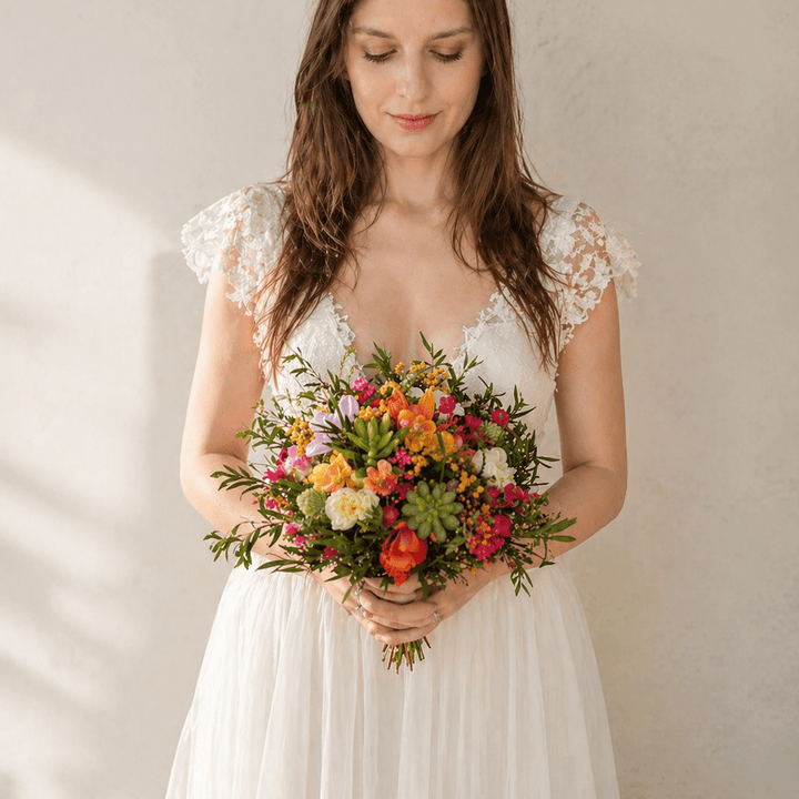 Tropical Bridal Bouquet: Aloha Hawaii Style, Summer Beach Wedding – handmade floral hair accessory by magaela
