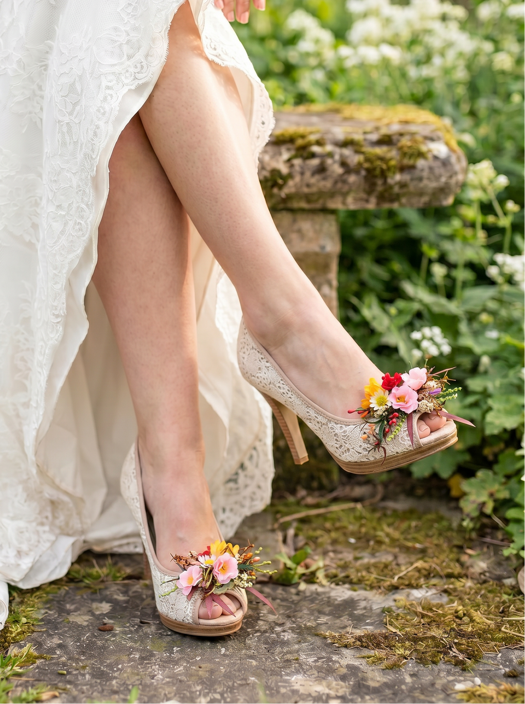 Summer Flower Shoe Clips: Bridal Wedding Accessories – handmade floral hair accessory by magaela