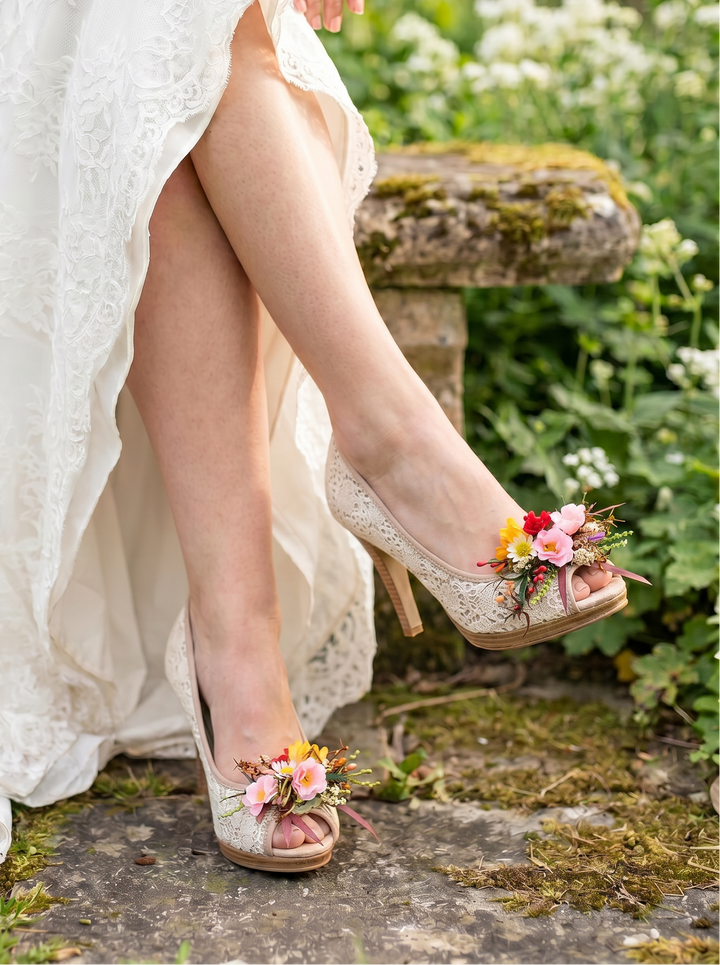 Summer Flower Shoe Clips: Bridal Wedding Accessories – handmade floral hair accessory by magaela