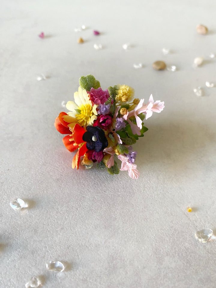 Colorful Wildflower Ring – Handmade Adjustable Flower Ring – handmade floral hair accessory by magaela