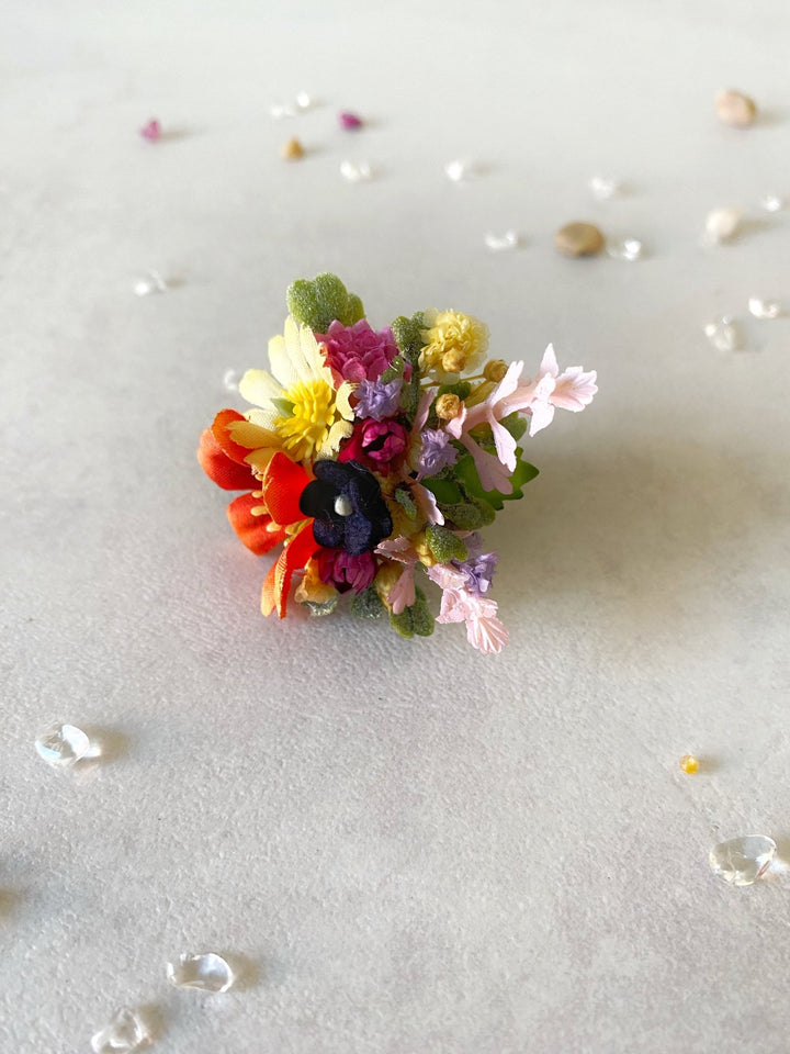 Colorful Wildflower Ring – Handmade Adjustable Flower Ring – handmade floral hair accessory by magaela