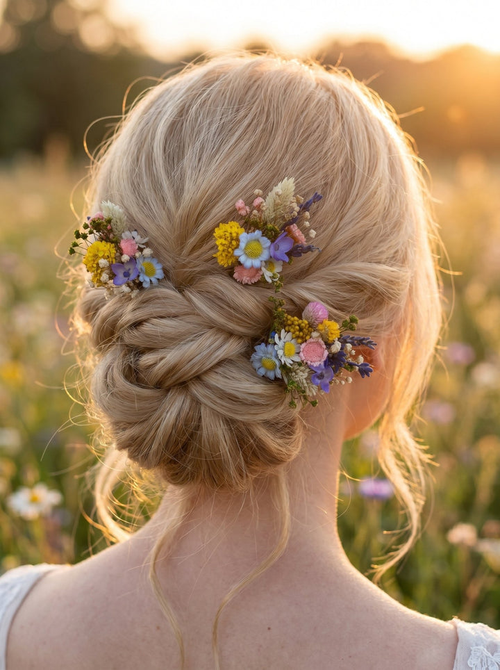 Wildflower Hairpins: Summer Wedding Bridal Hair Accessory – handmade floral hair accessory by magaela