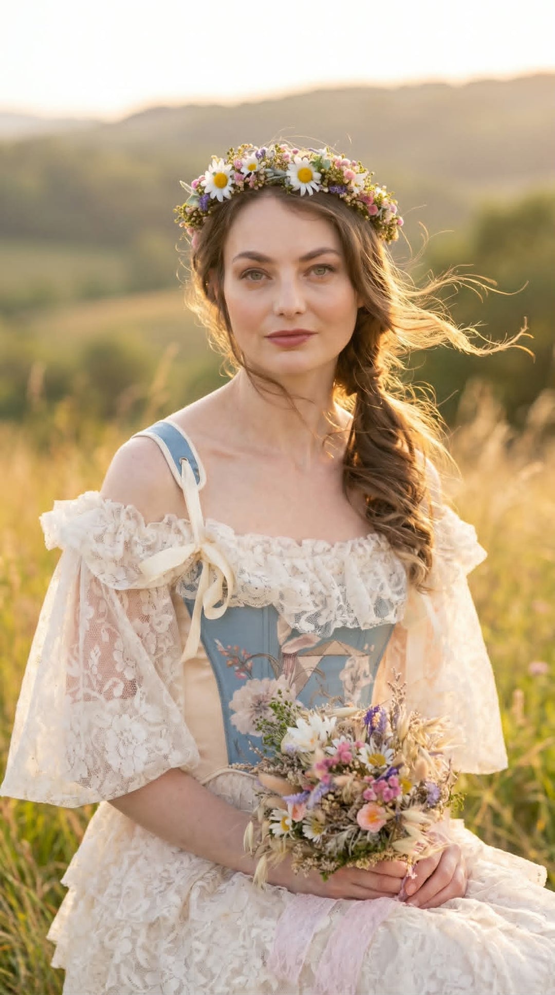 Small Daisy Bridal Bouquet: Meadow Spring Wildflower Bouquet – handmade floral hair accessory by magaela