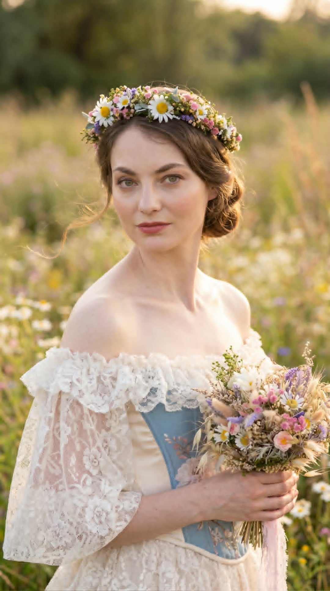 Small Daisy Bridal Bouquet: Meadow Spring Wildflower Bouquet – handmade floral hair accessory by magaela