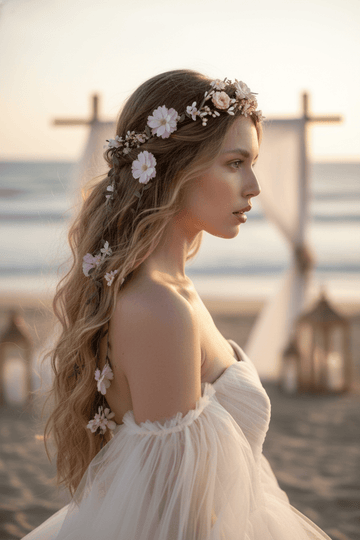 Boho Flower Crown with Cascading Vines | Original Magaela Design