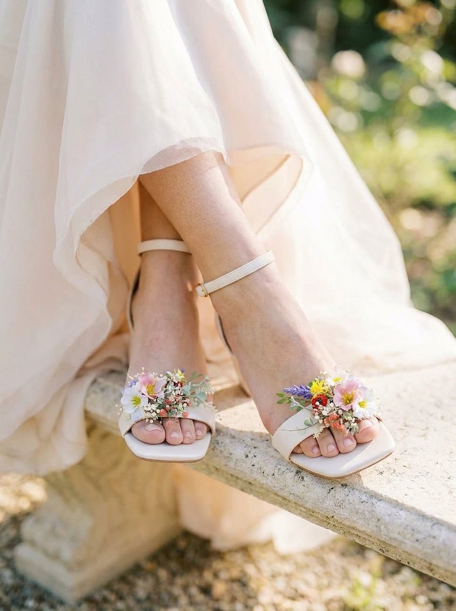 Floral Shoe Clips Meadow Wildflower Wedding Bridal Accessorie – handmade floral hair accessory by magaela