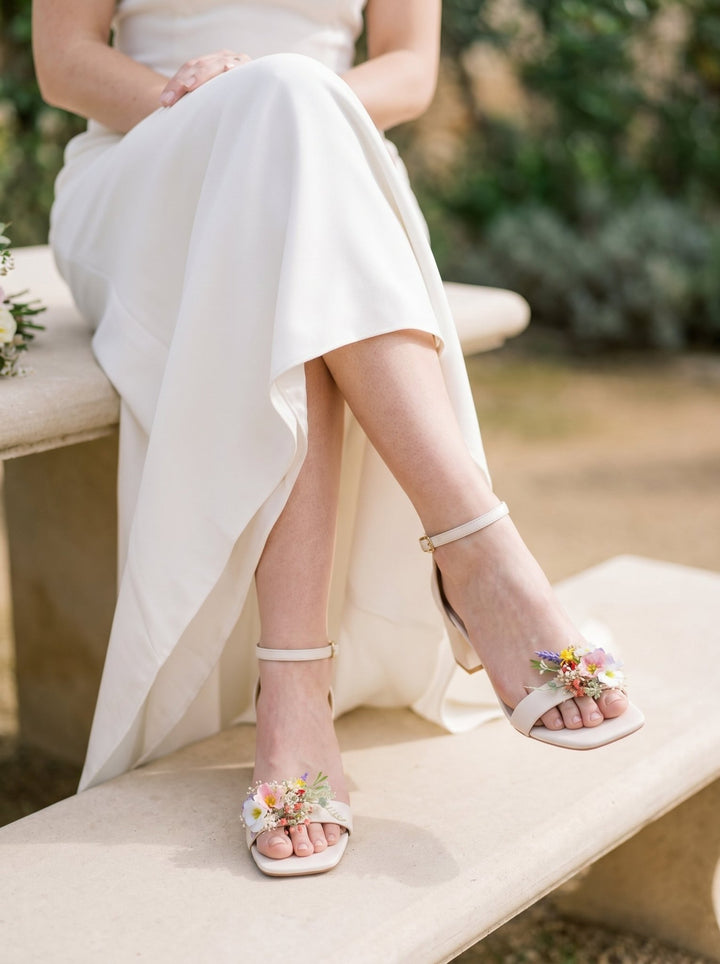 Floral Shoe Clips Meadow Wildflower Wedding Bridal Accessorie – handmade floral hair accessory by magaela