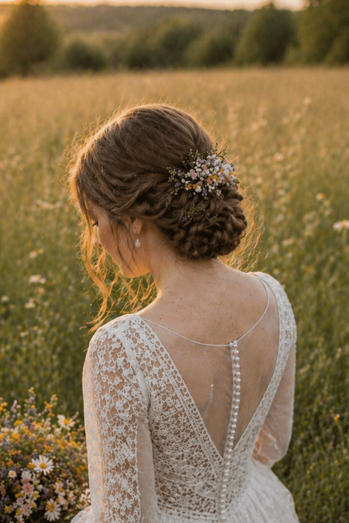Wildflower Dried Hair Comb: Bohemian Bridal Hair Accessory – handmade floral hair accessory by magaela