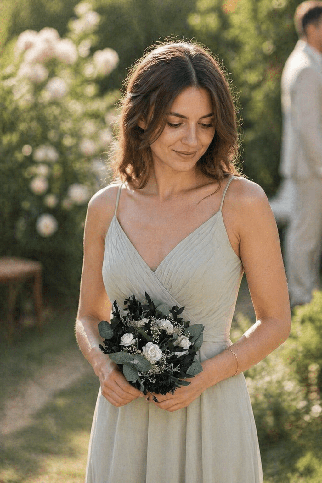 Eucalyptus Wedding Bouquet: White Peony & Greenery Bridal Bouquet – handmade floral hair accessory by magaela