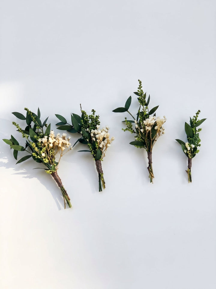 Greenery Wedding Boutonniere: Natural Baby's Breath Groom Accessory – handmade floral hair accessory by magaela
