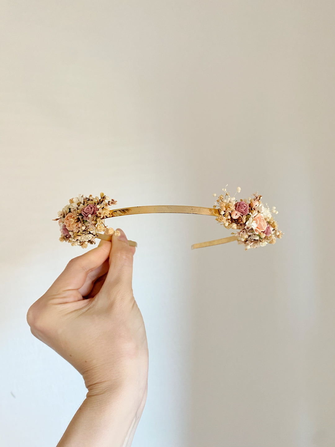 Blush and Apricot Floral Headband | Two Side Design