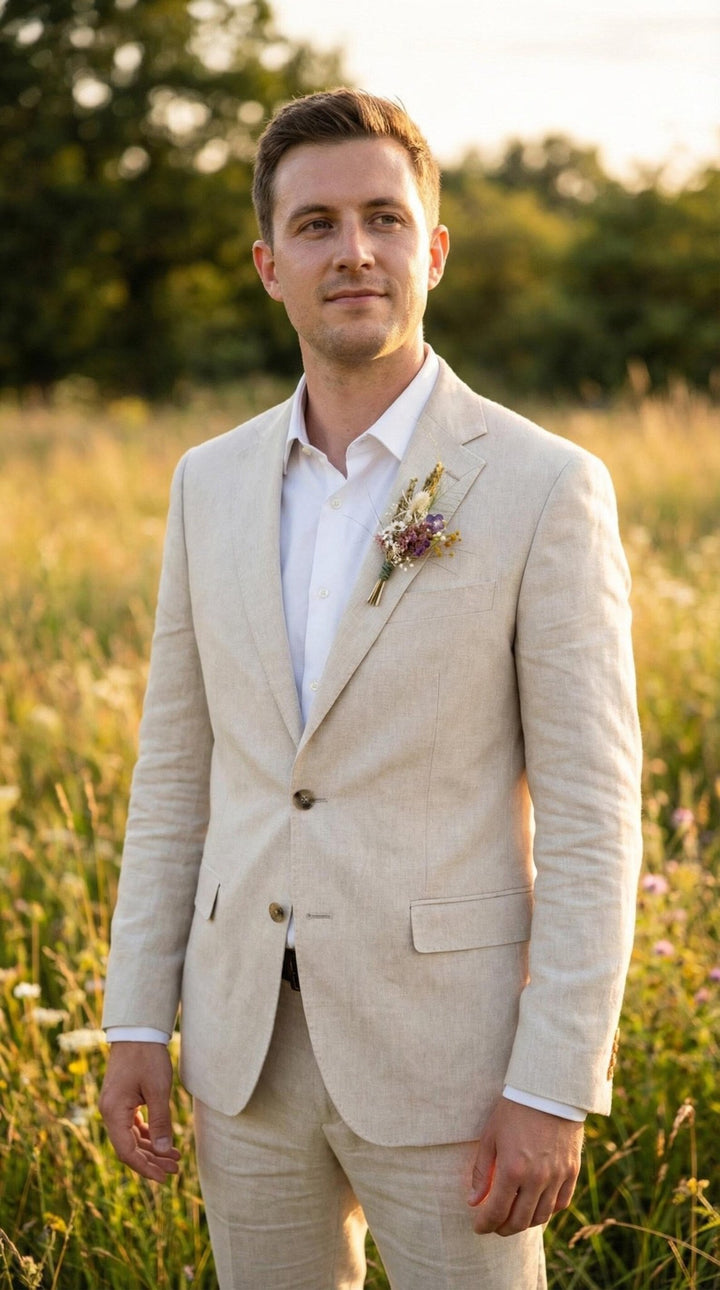 Meadow Flower Boutonniere: Colorful Wildflower Groom Corsage – handmade floral hair accessory by magaela