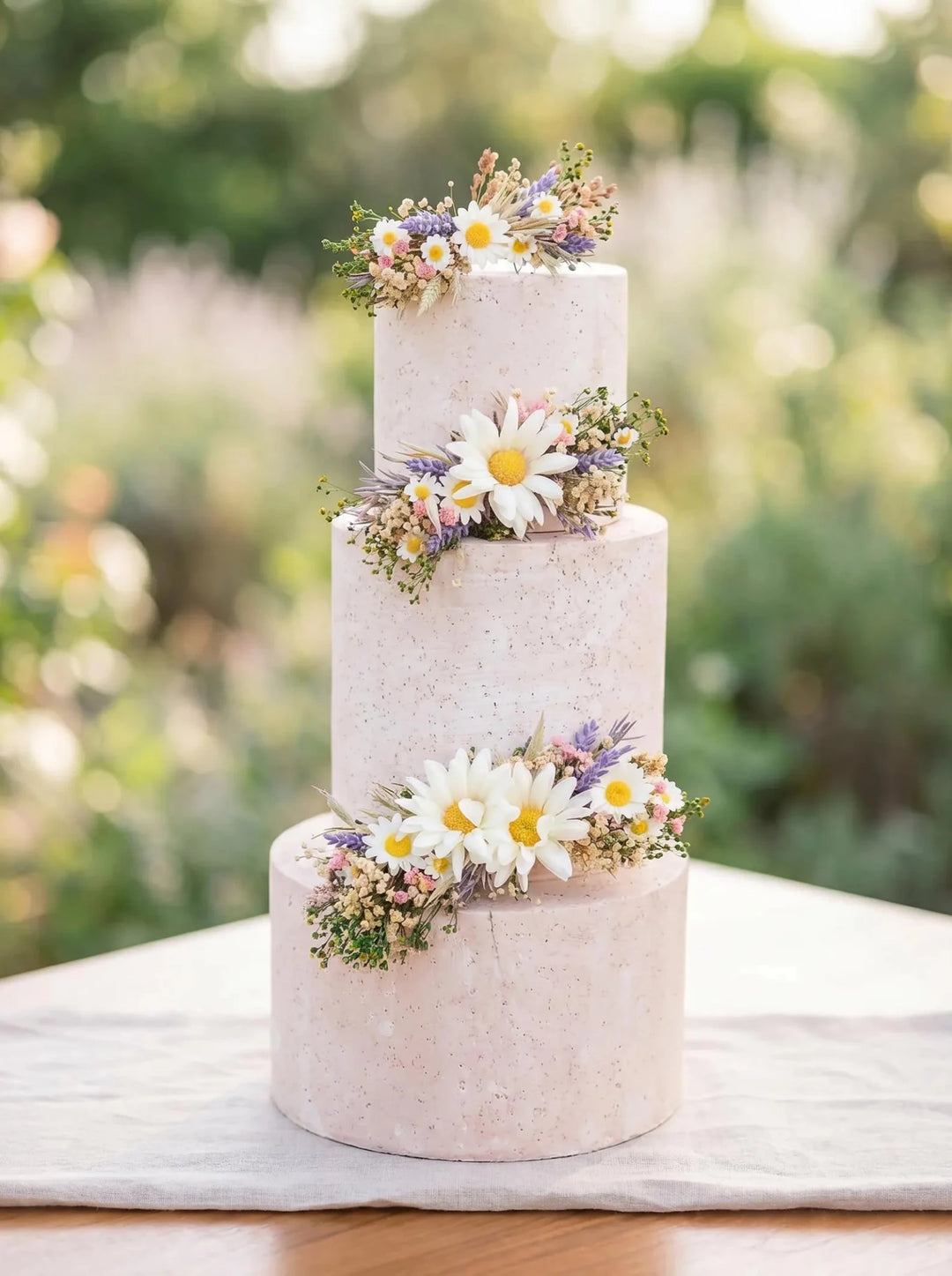 Daisy Meadow Cake Toppers: Wedding Flower Decoration, Set of 3 – handmade floral hair accessory by magaela