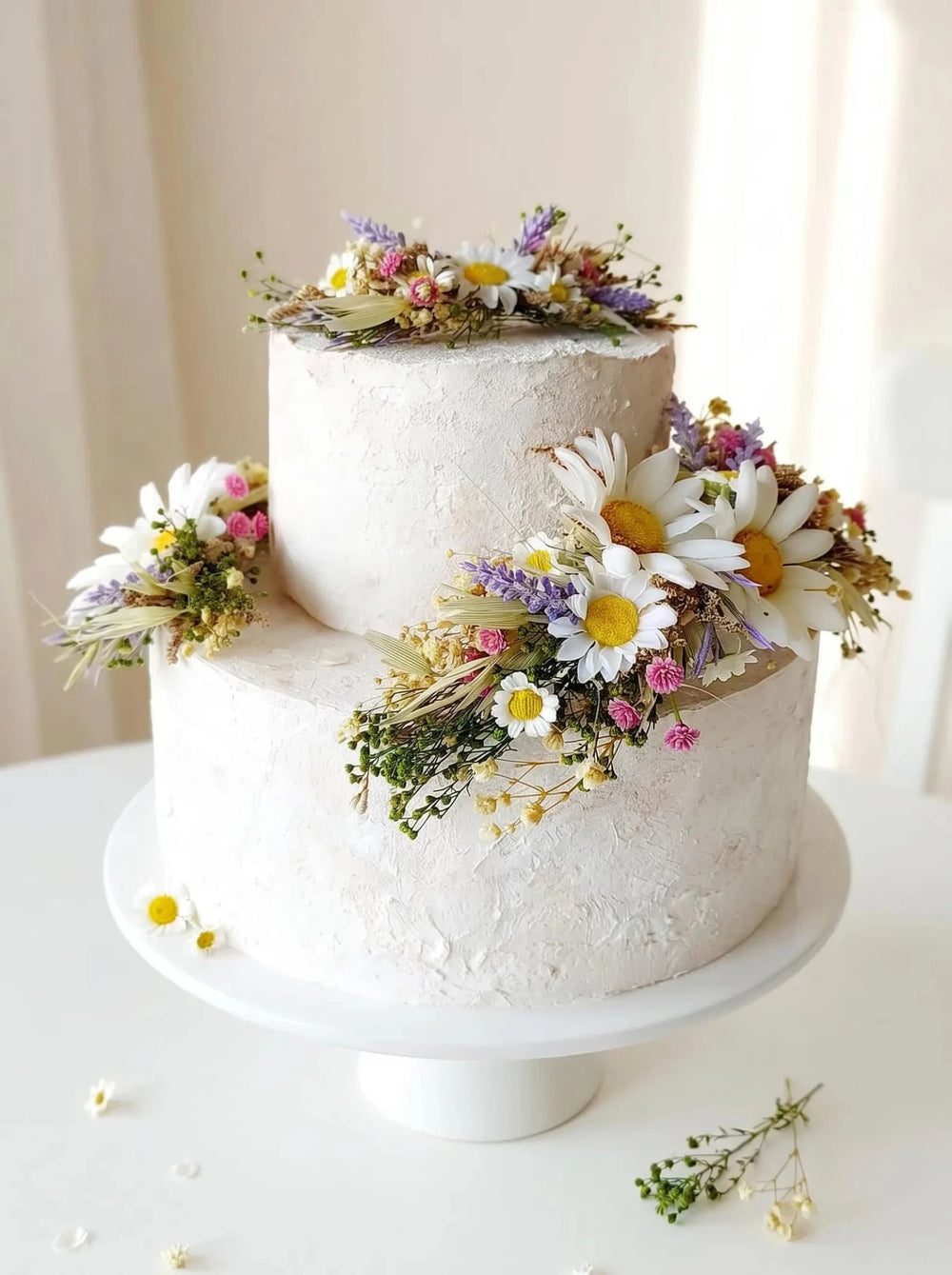 Daisy Meadow Cake Toppers: Wedding Flower Decoration, Set of 3 – handmade floral hair accessory by magaela