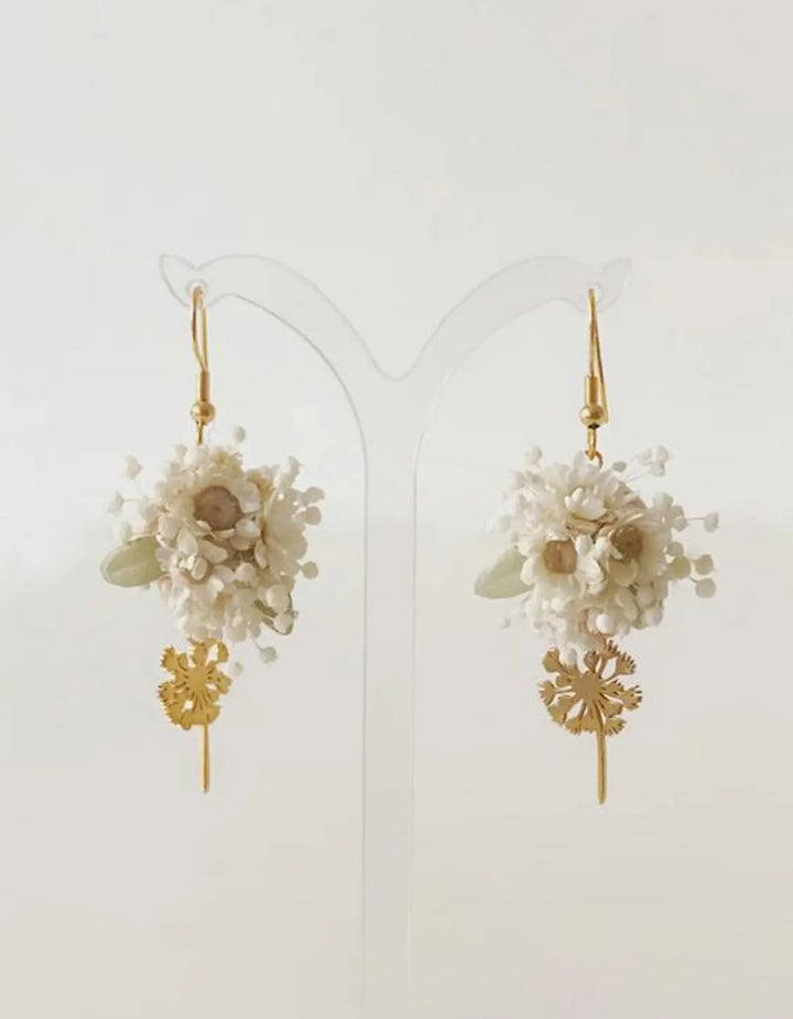 Preserved Flower Bridal Set – Wedding Hair Comb & Matching Earrings for Romantic Bridal Styling