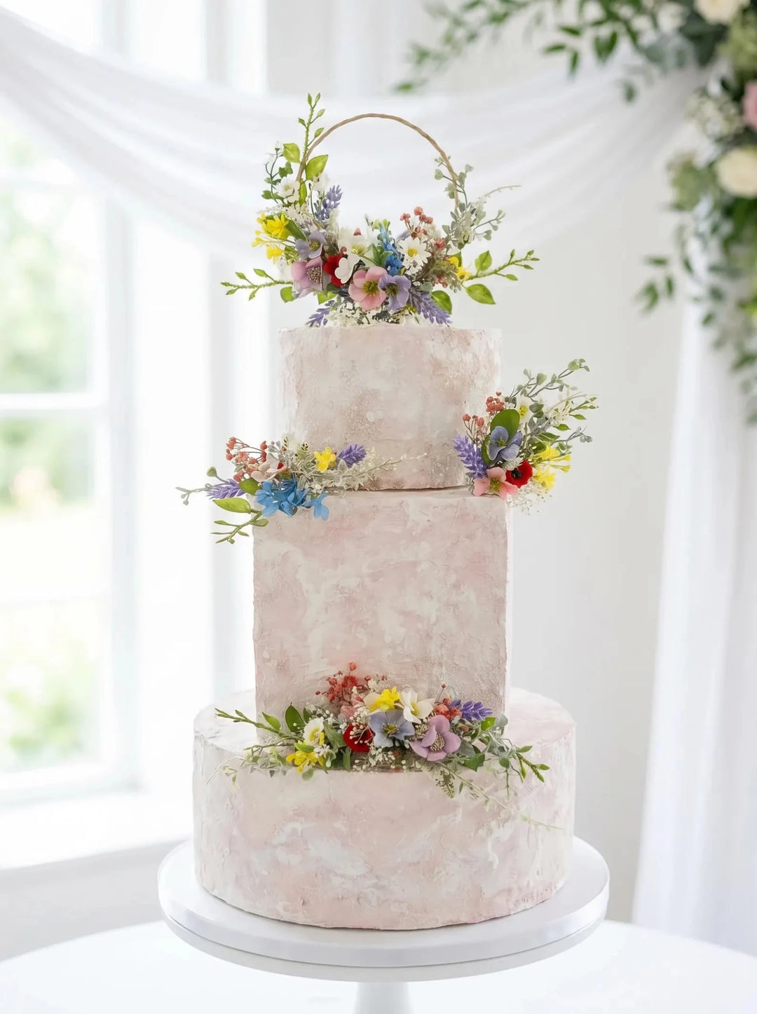 Wildflower Wedding Cake Topper Set: Boho Meadow Flowers, Artificial & Preserved – handmade floral hair accessory by magaela
