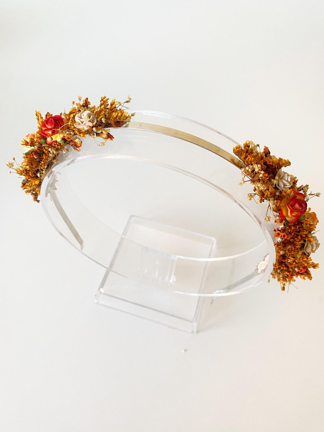 Terrakotta-Herbstblumen-Stirnband | Beidseitiges Design