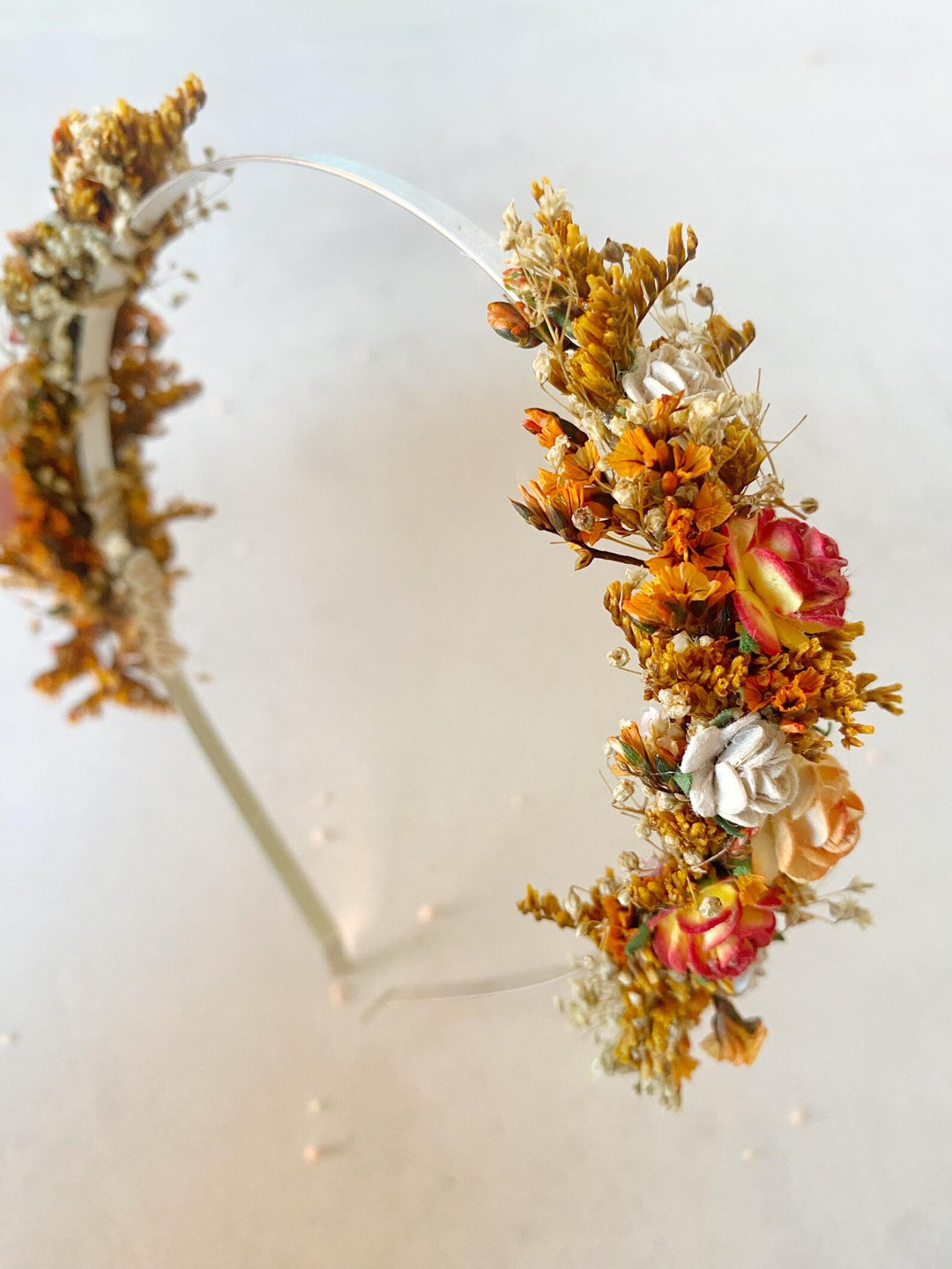 Terrakotta-Herbstblumen-Stirnband | Beidseitiges Design