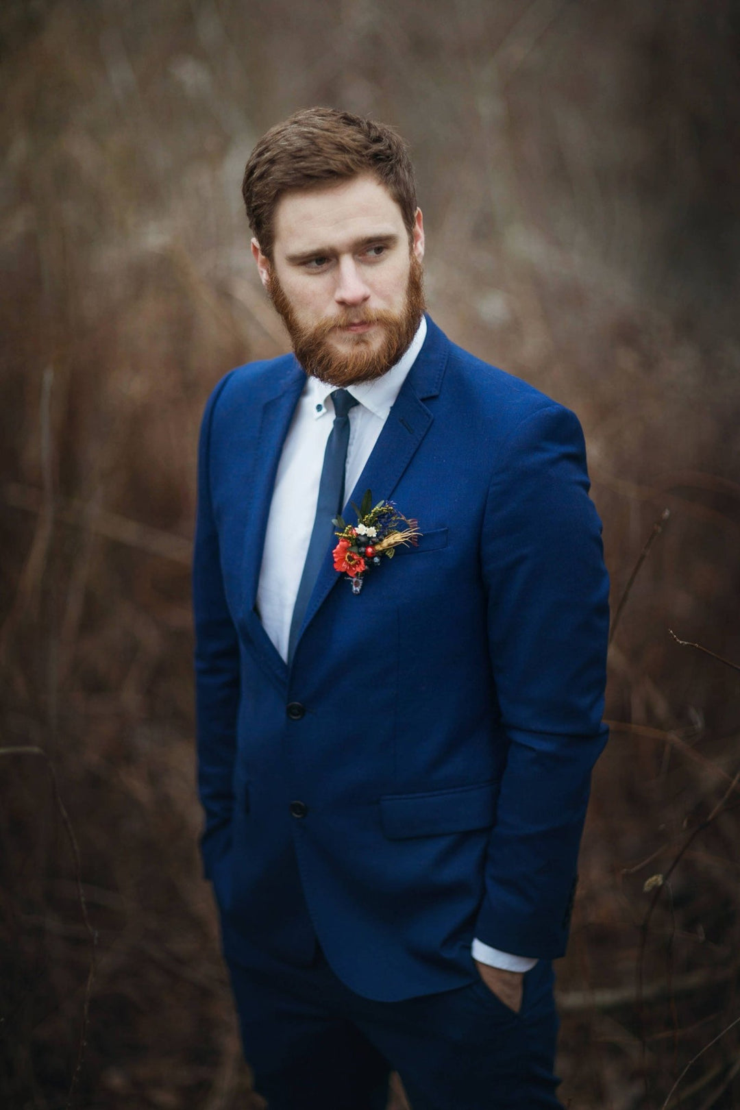 Folk Wedding Boutonniere: Handmade Groom Accessory – handmade floral hair accessory by magaela