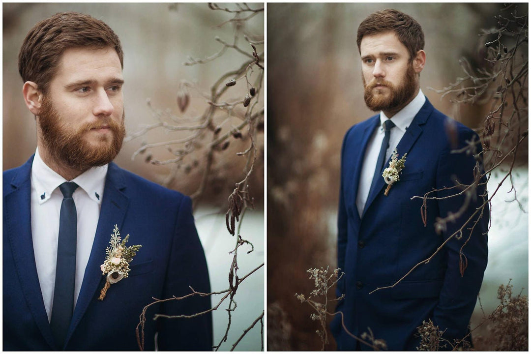 Anemone Boutonniere: Romantic Wedding Flower Corsage – handmade floral hair accessory by magaela