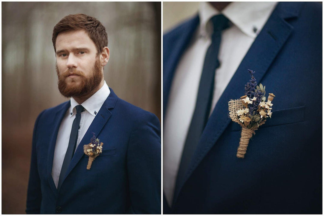Provence Lavender Boutonniere: Handmade Wedding Groom Accessory – handmade floral hair accessory by magaela