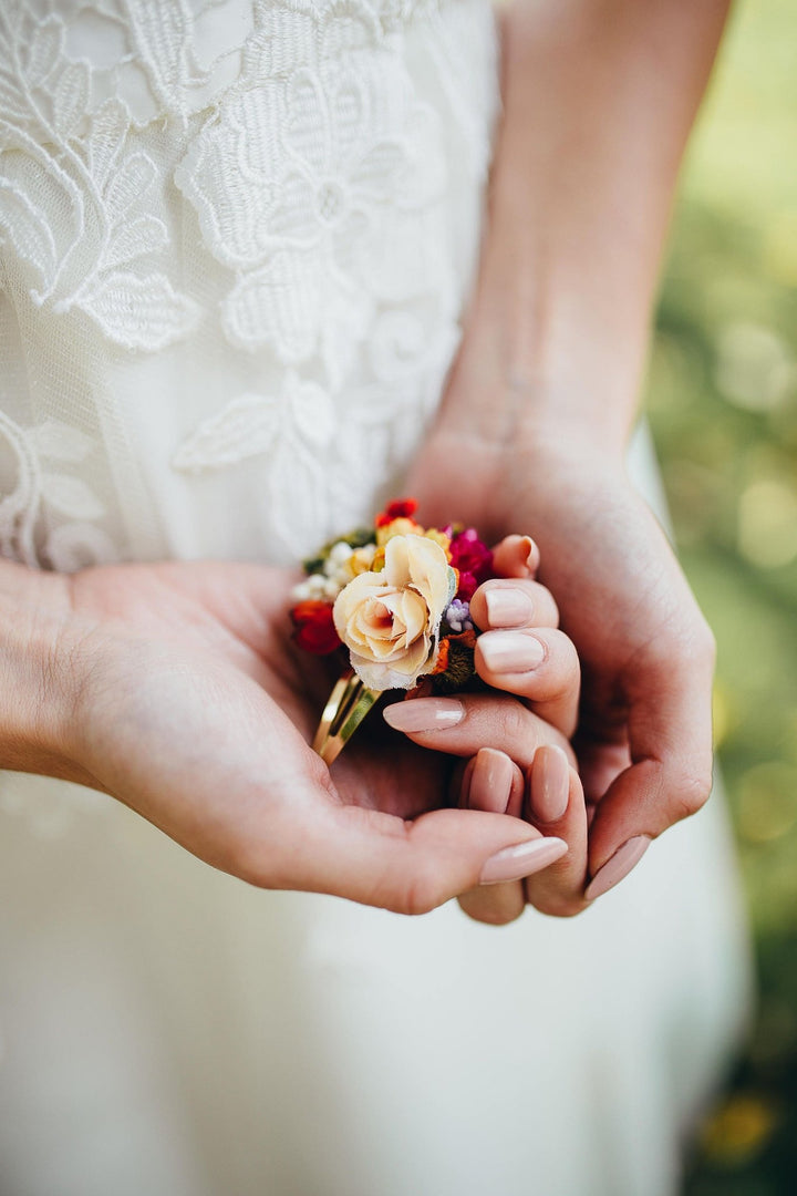 Colourful Flower Hair Clip: Wedding Hair Accessories – handmade floral hair accessory by magaela