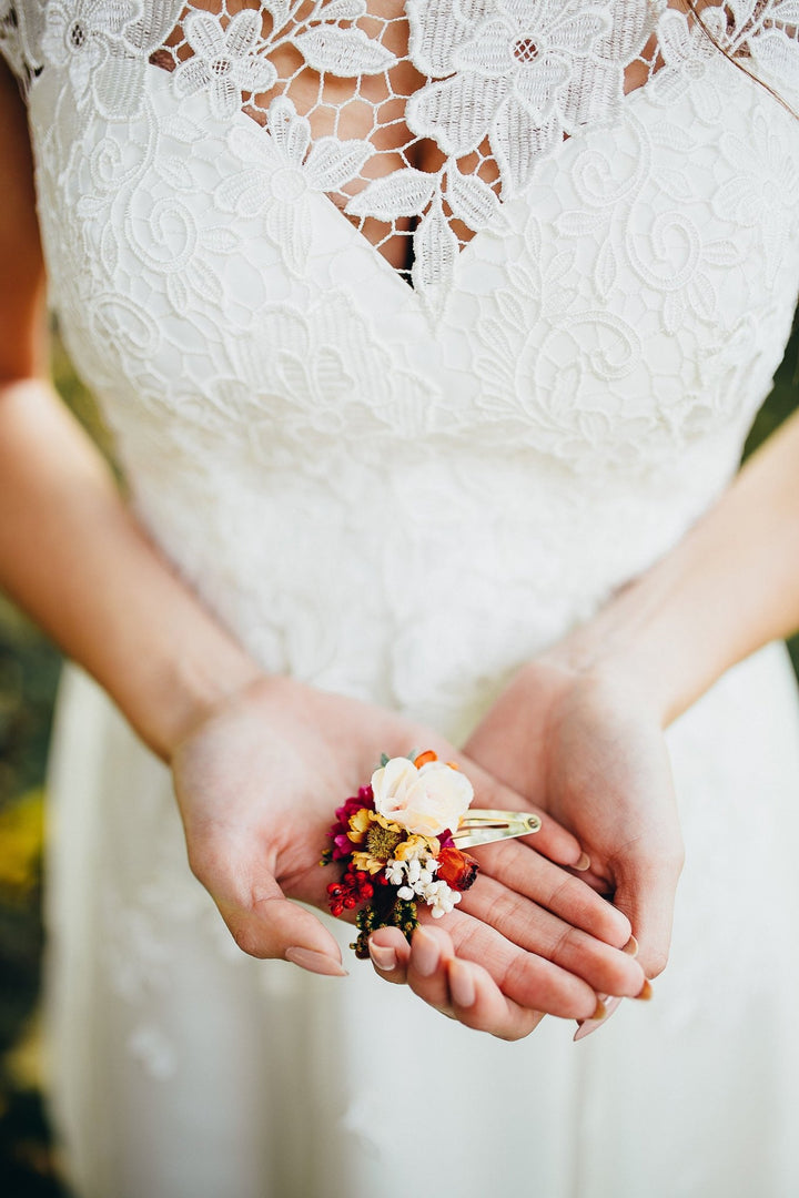 Colourful Flower Hair Clip: Wedding Hair Accessories – handmade floral hair accessory by magaela