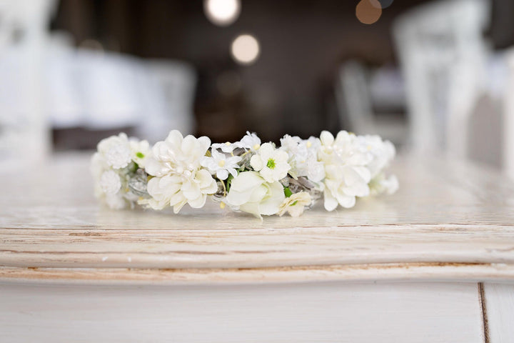 Floral Headband for First Communion: Handmade Flower Girl Accessory – handmade floral hair accessory by magaela