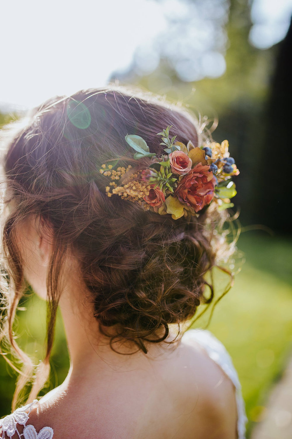 Autumn Flower Hair Comb: Woodland Wedding Bridal Accessory – handmade floral hair accessory by magaela
