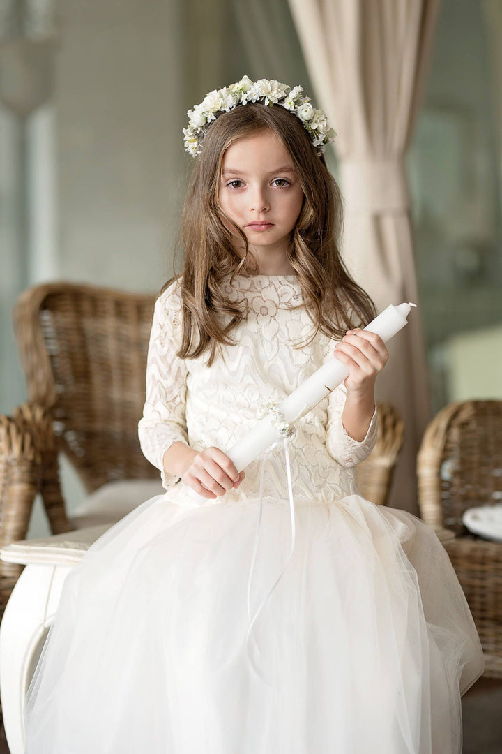 Floral Headband for First Communion: Handmade Flower Girl Accessory – handmade floral hair accessory by magaela