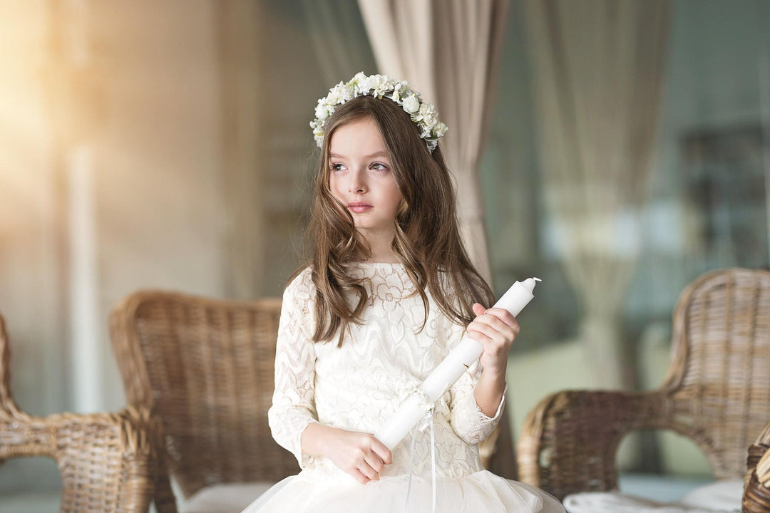 Floral Headband for First Communion: Handmade Flower Girl Accessory – handmade floral hair accessory by magaela