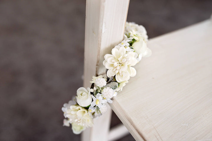 Floral Headband for First Communion: Handmade Flower Girl Accessory – handmade floral hair accessory by magaela