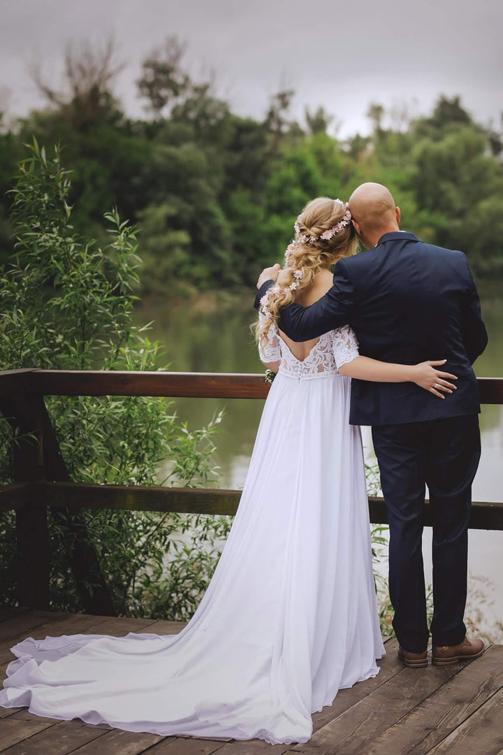 Customizable Pink Cherry Blossom Wedding Hair Garland – handmade floral hair accessory by magaela