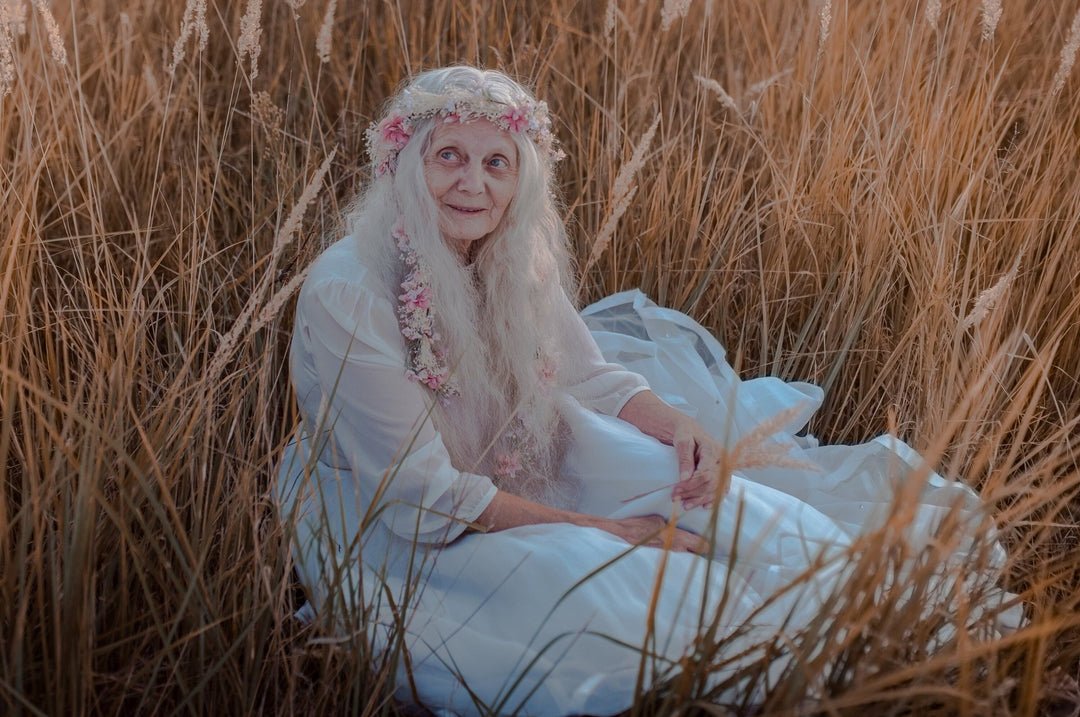 Pink & White Flower Hair Garland: Bridal Fairy Wreath – handmade floral hair accessory by magaela