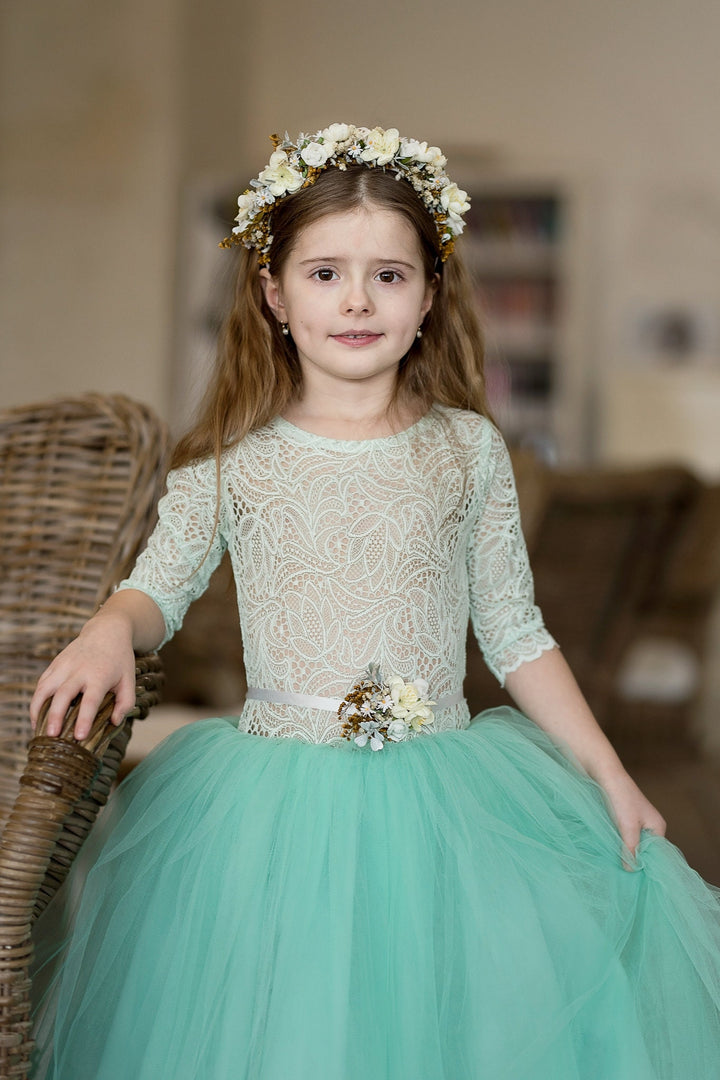 White Floral Headband: First Communion Hair Accessory – handmade floral hair accessory by magaela