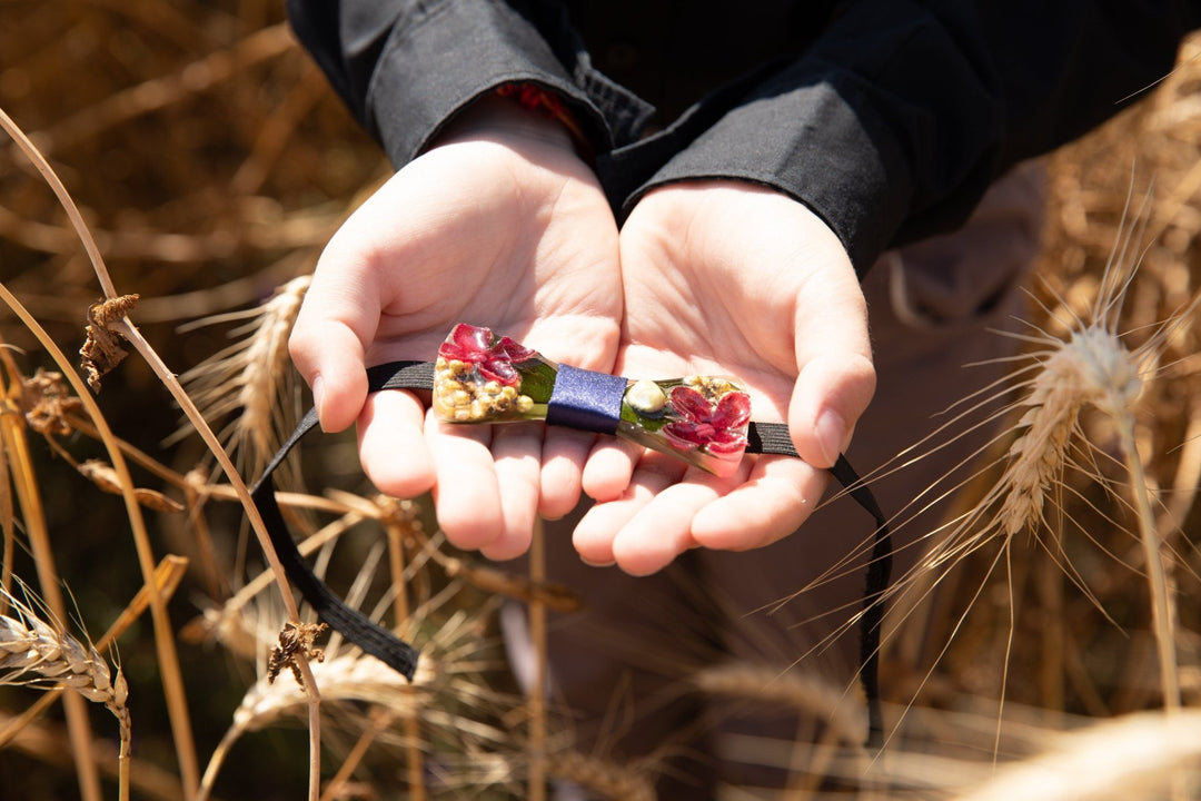 Burgundy Floral Resin Wooden Bow Tie - Boy's, Men's Wedding Accessory – handmade floral hair accessory by magaela