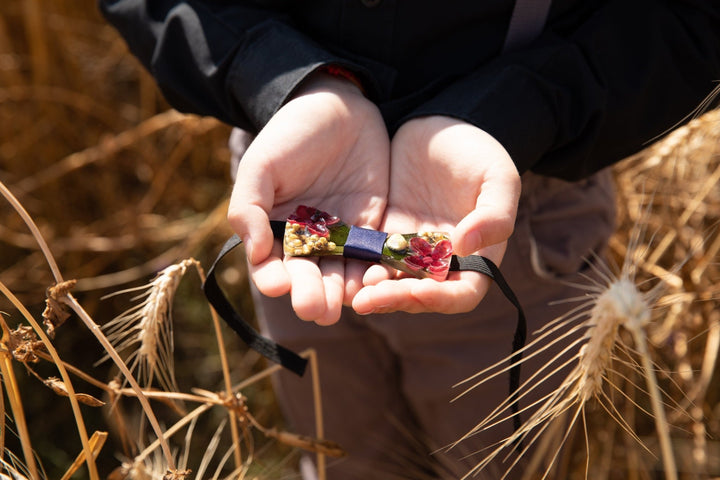 Burgundy Floral Resin Wooden Bow Tie - Boy's, Men's Wedding Accessory – handmade floral hair accessory by magaela