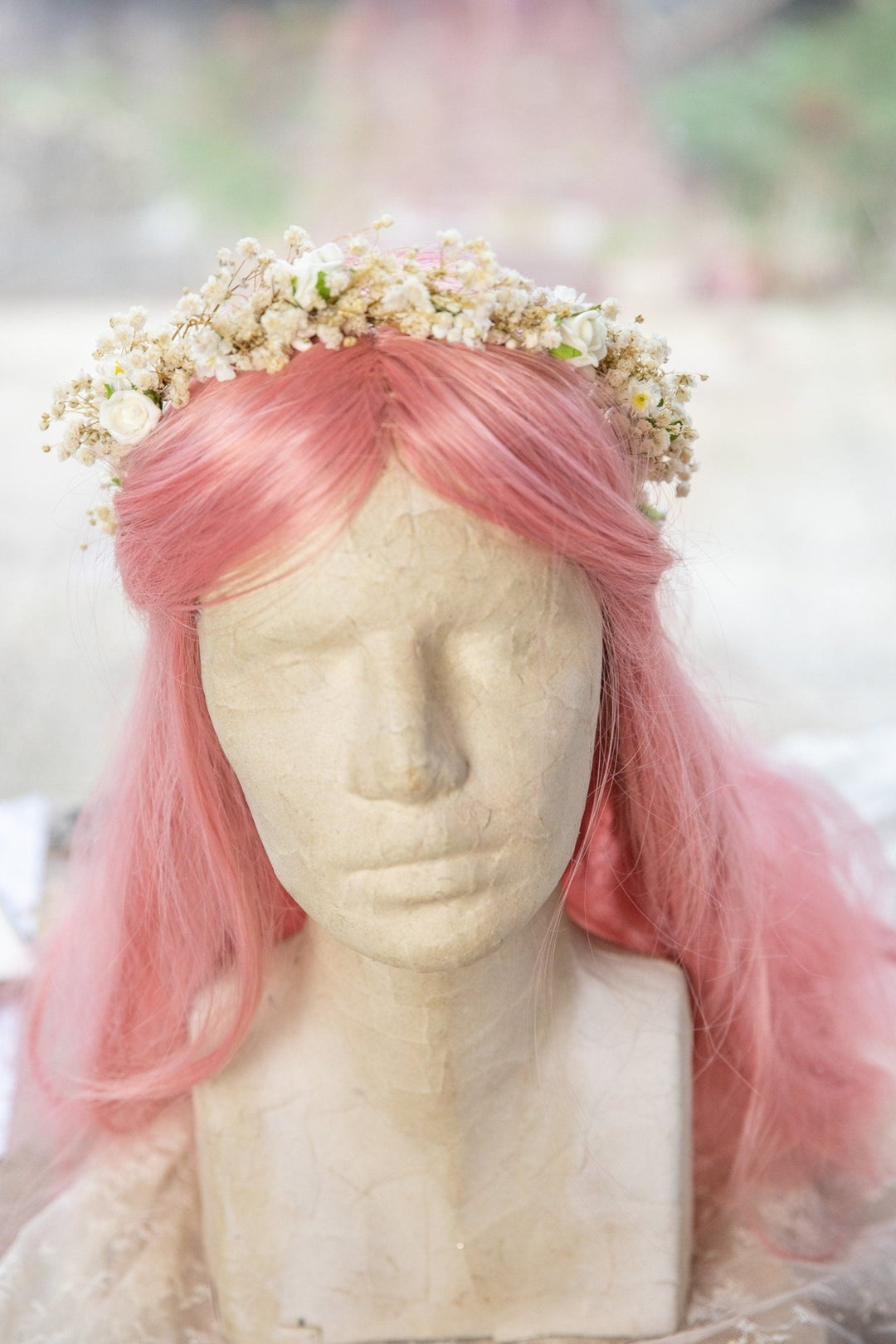 First Communion Flower Crown & Candle Decoration Set – handmade floral hair accessory by magaela