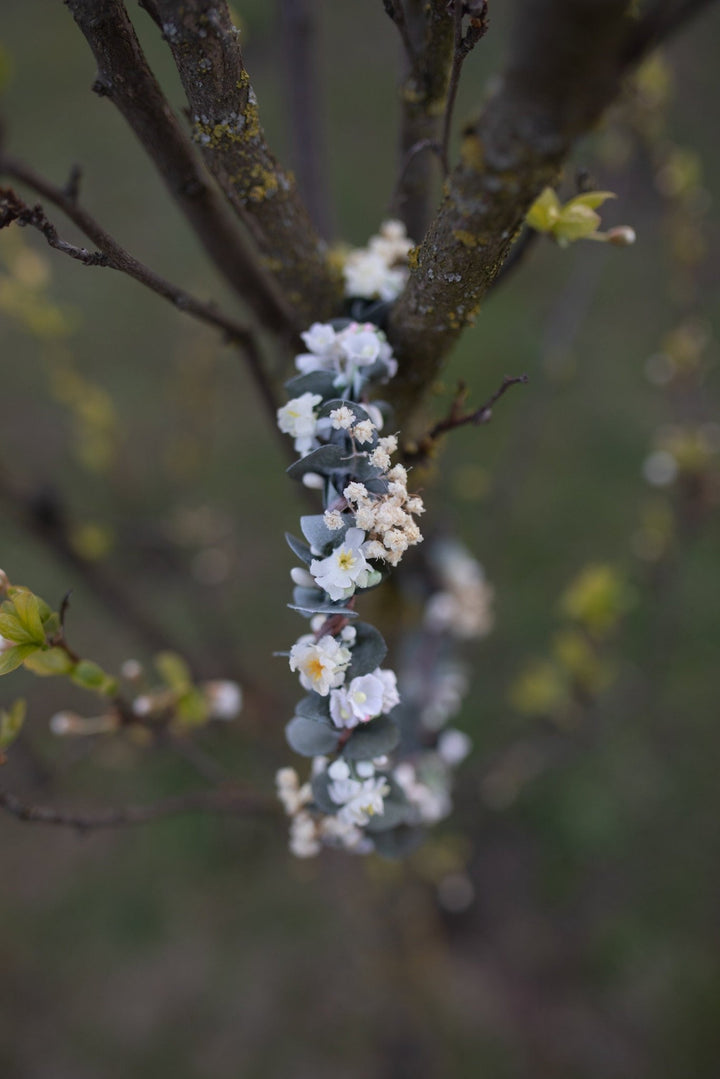 Eucalyptus Flower Crown: Baby's Breath Bridal Hair Wreath – handmade floral hair accessory by magaela