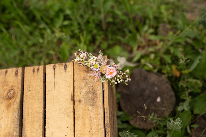 Matching Pink Flower Crown Set: Mother & Daughter Hair Wreaths – handmade floral hair accessory by magaela
