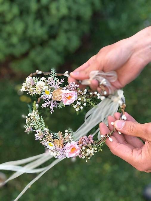Matching Pink Flower Crown Set: Mother & Daughter Hair Wreaths – handmade floral hair accessory by magaela